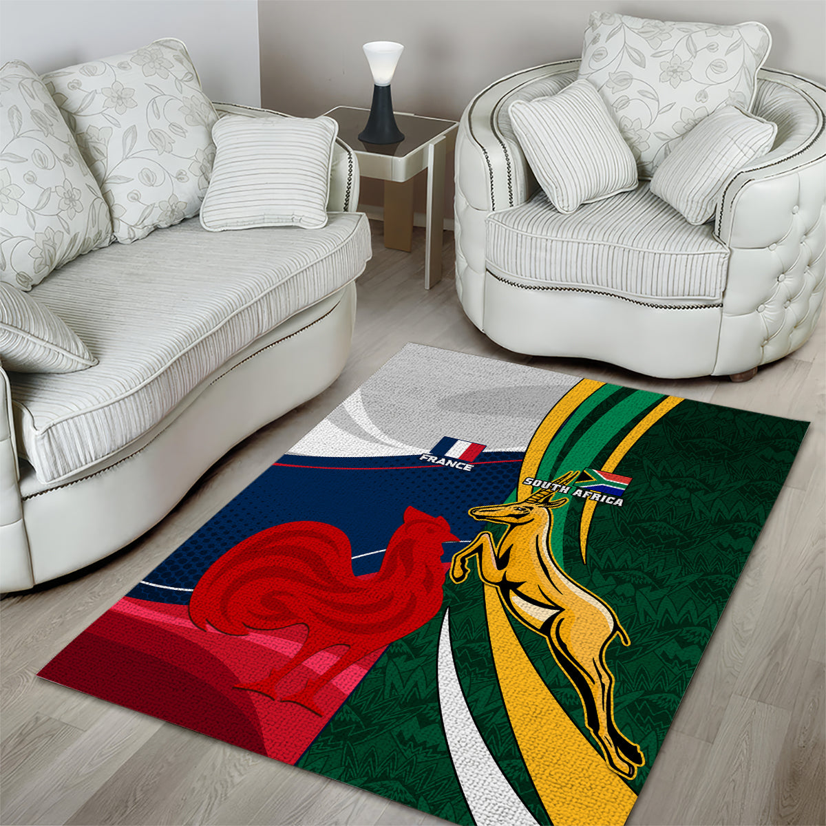 South Africa and France Rugby Area Rug Springbok With Le XV de France 2023 World Cup - Wonder Print Shop