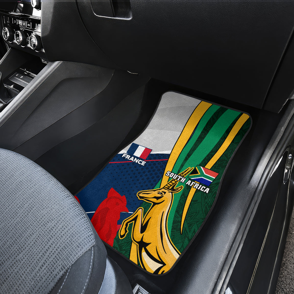 South Africa and France Rugby Car Mats Springbok With Le XV de France 2023 World Cup - Wonder Print Shop