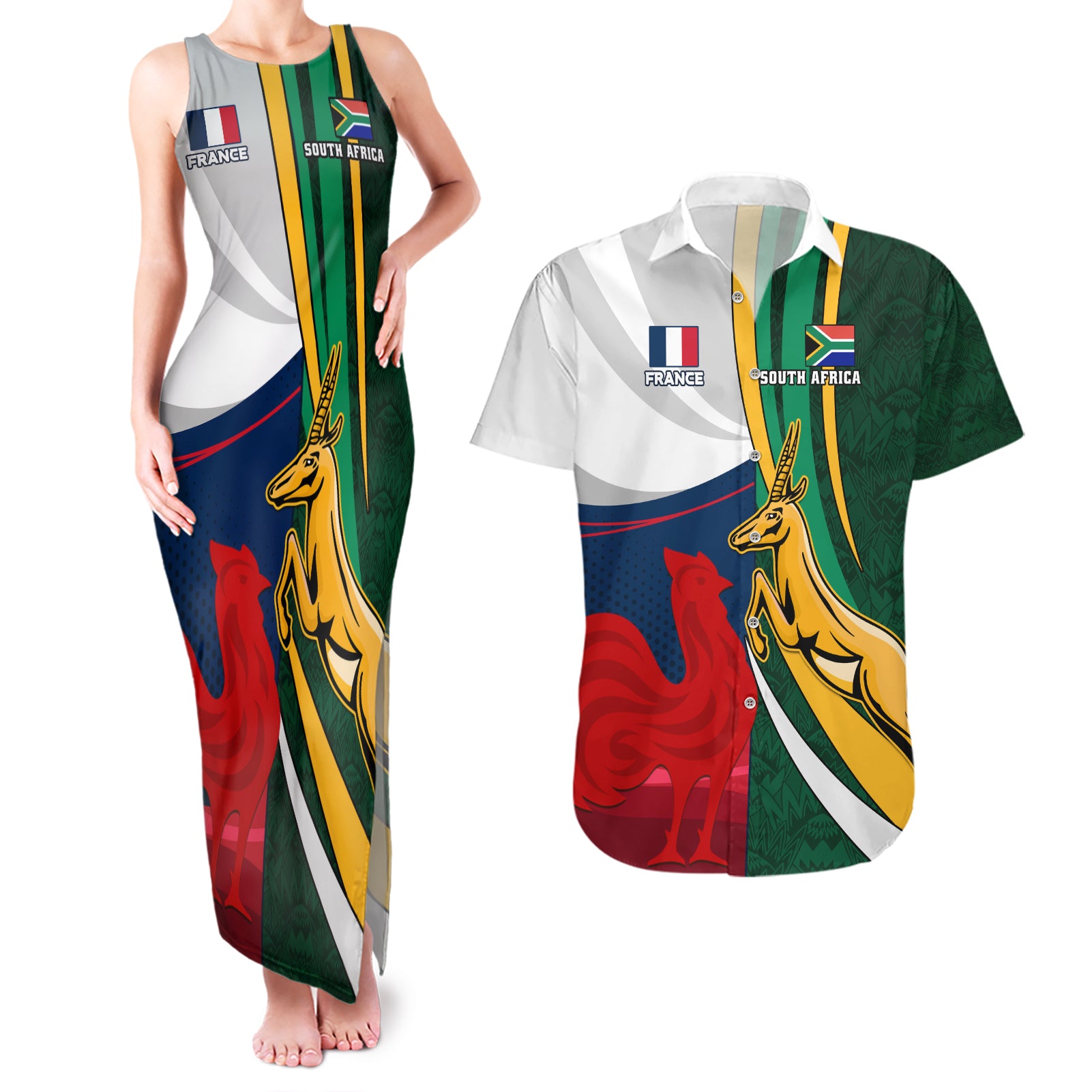 south-africa-and-france-rugby-couples-matching-tank-maxi-dress-and-hawaiian-shirt-springbok-with-le-xv-de-france-2023-world-cup