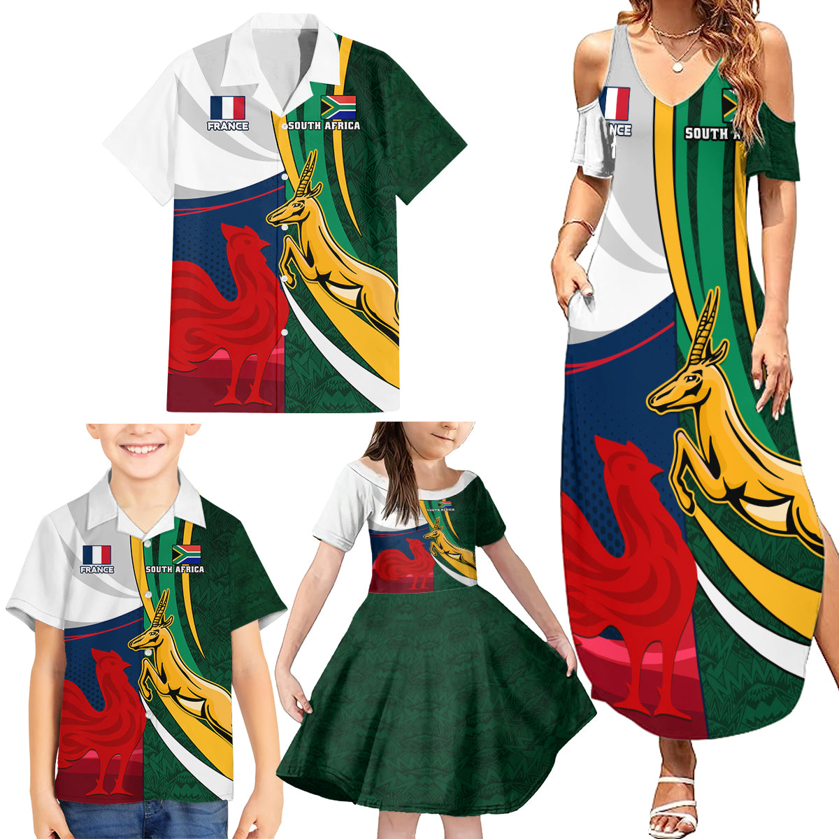 south-africa-and-france-rugby-family-matching-summer-maxi-dress-and-hawaiian-shirt-springbok-with-le-xv-de-france-2023-world-cup