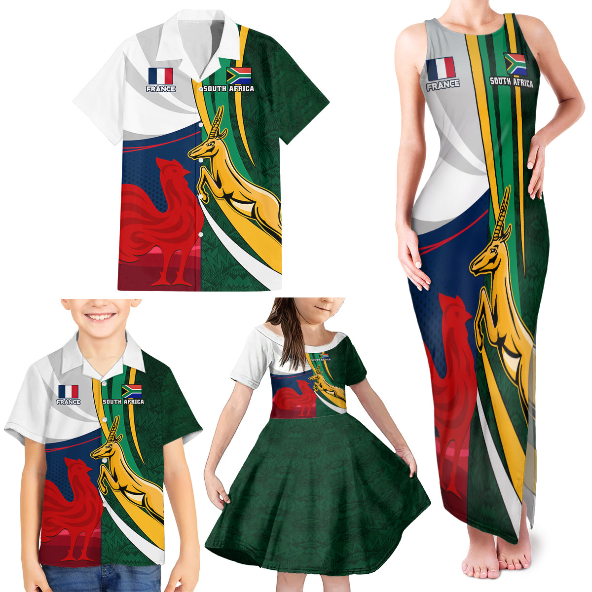 south-africa-and-france-rugby-family-matching-tank-maxi-dress-and-hawaiian-shirt-springbok-with-le-xv-de-france-2023-world-cup