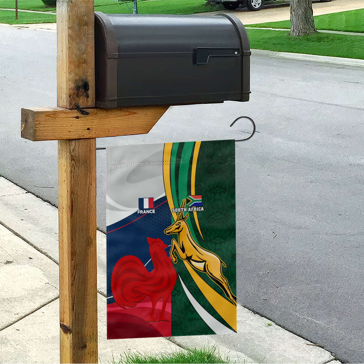South Africa and France Rugby Garden Flag Springbok With Le XV de France 2023 World Cup - Wonder Print Shop