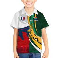 South Africa and France Rugby Kid Hawaiian Shirt Springbok With Le XV de France 2023 World Cup - Wonder Print Shop