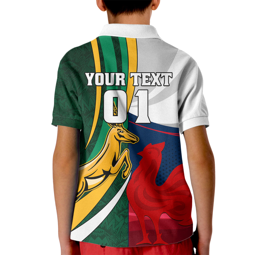 South Africa and France Rugby Kid Polo Shirt Springbok With Le XV de France 2023 World Cup - Wonder Print Shop