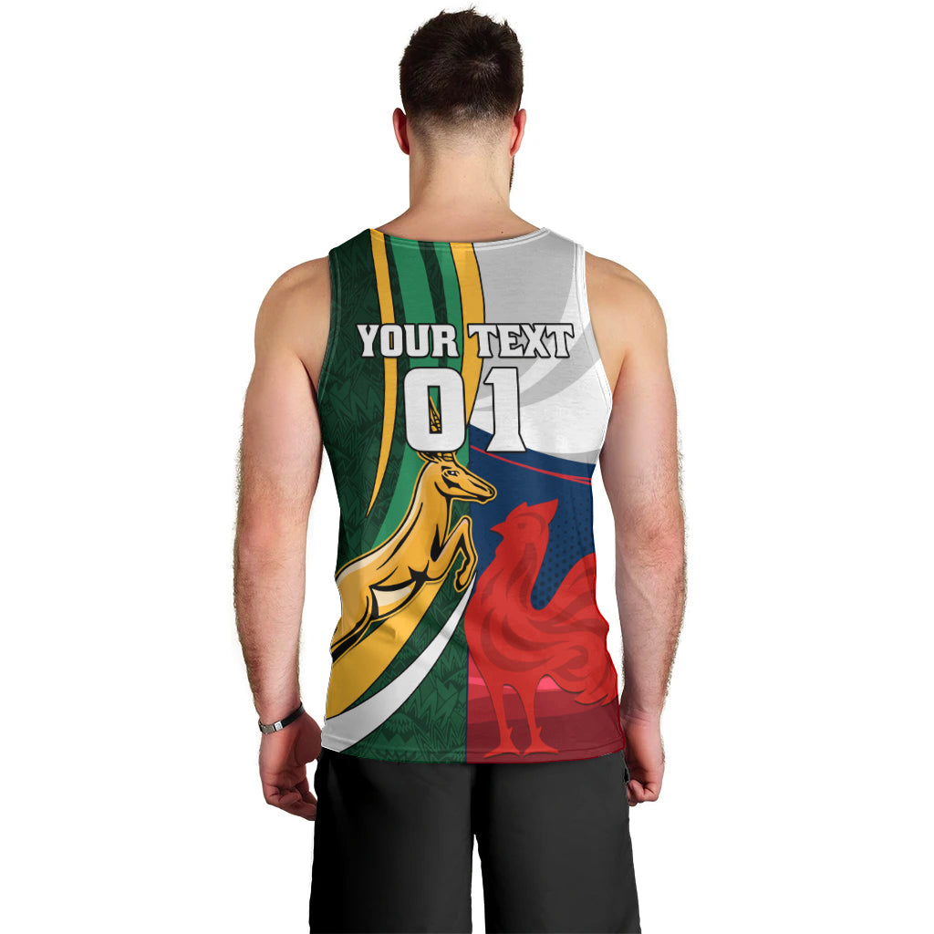 South Africa and France Rugby Men Tank Top Springbok With Le XV de France 2023 World Cup - Wonder Print Shop