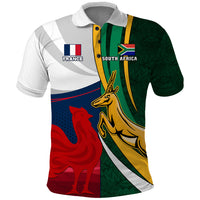 South Africa and France Rugby Polo Shirt Springbok With Le XV de France 2023 World Cup - Wonder Print Shop