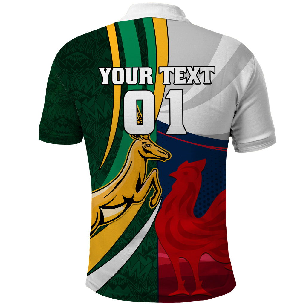 South Africa and France Rugby Polo Shirt Springbok With Le XV de France 2023 World Cup - Wonder Print Shop