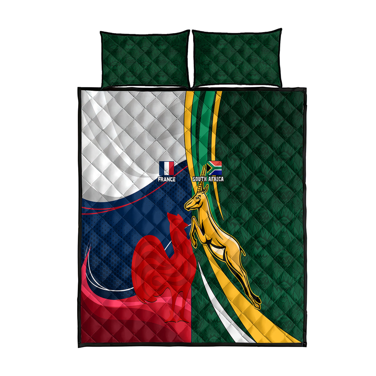 south-africa-and-france-rugby-quilt-bed-set-springbok-with-le-xv-de-france-2023-world-cup