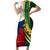 South Africa and France Rugby Short Sleeve Bodycon Dress Springbok With Le XV de France 2023 World Cup - Wonder Print Shop