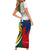South Africa and France Rugby Short Sleeve Bodycon Dress Springbok With Le XV de France 2023 World Cup - Wonder Print Shop