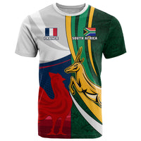 South Africa and France Rugby T Shirt Springbok With Le XV de France 2023 World Cup - Wonder Print Shop