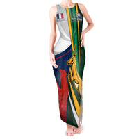 South Africa and France Rugby Tank Maxi Dress Springbok With Le XV de France 2023 World Cup - Wonder Print Shop