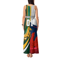 South Africa and France Rugby Tank Maxi Dress Springbok With Le XV de France 2023 World Cup - Wonder Print Shop