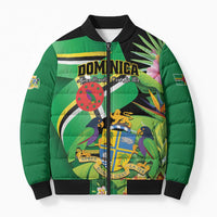 Personalized Dominica Bomber Puffer Jacket Nature Island of the Caribbean - Wonder Print Shop