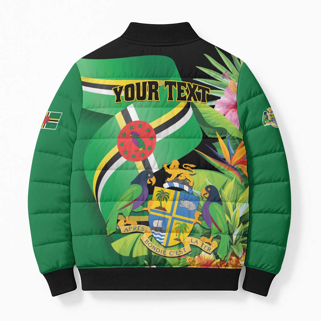 Personalized Dominica Bomber Puffer Jacket Nature Island of the Caribbean - Wonder Print Shop