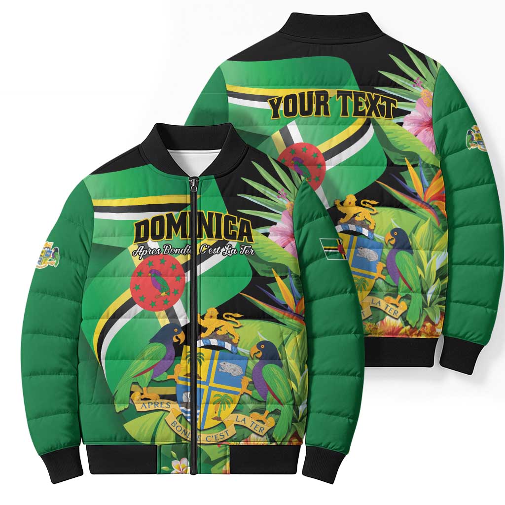 Personalized Dominica Bomber Puffer Jacket Nature Island of the Caribbean - Wonder Print Shop