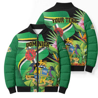 Personalized Dominica Bomber Puffer Jacket Nature Island of the Caribbean - Wonder Print Shop