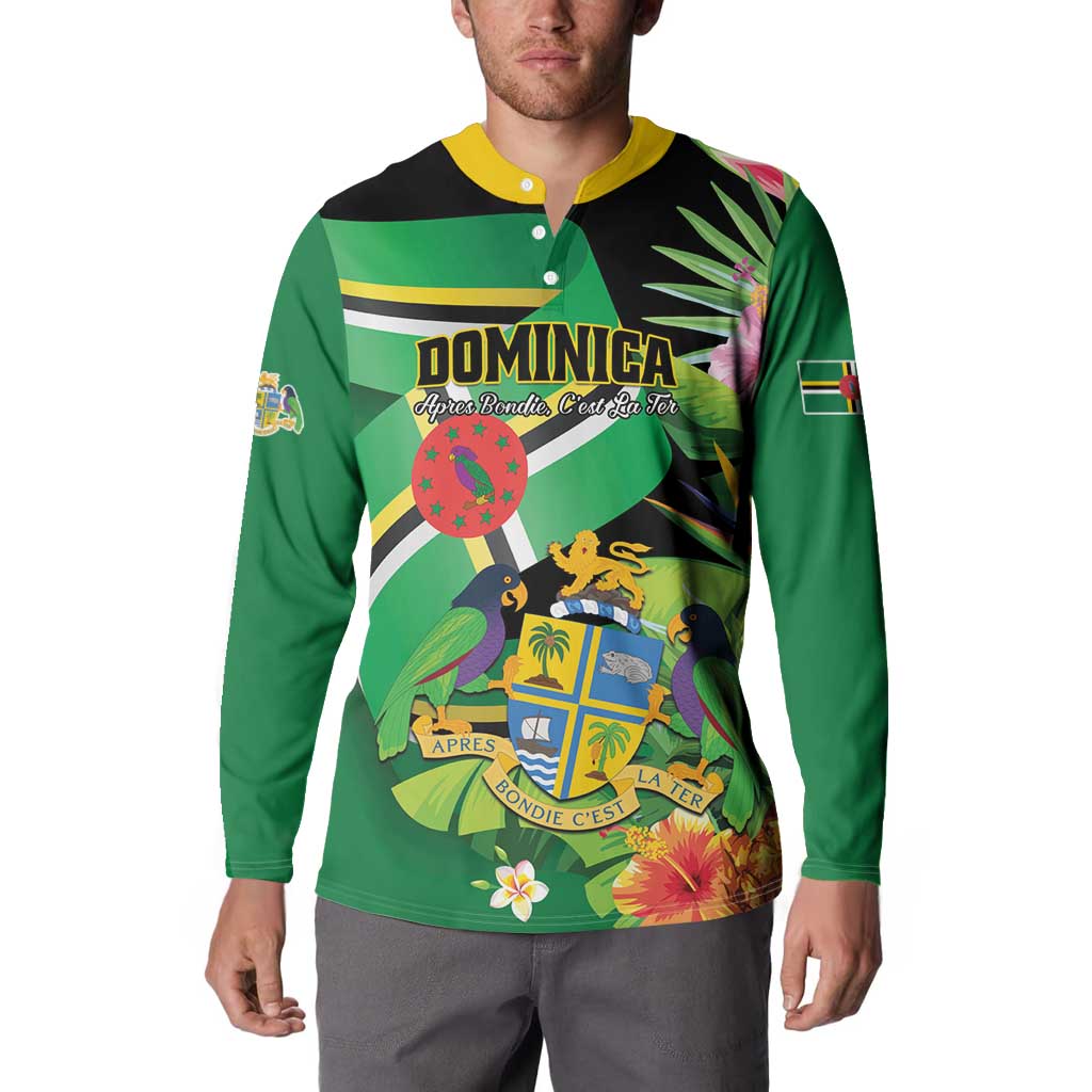 Personalized Dominica Button Sweatshirt Nature Island of the Caribbean - Wonder Print Shop