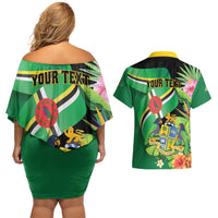 Personalized Dominica Couples Matching Off Shoulder Short Dress and Hawaiian Shirt Nature Island of the Caribbean - Wonder Print Shop
