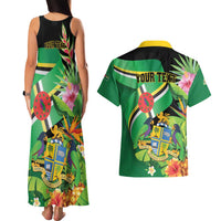 Personalized Dominica Couples Matching Tank Maxi Dress and Hawaiian Shirt Nature Island of the Caribbean - Wonder Print Shop