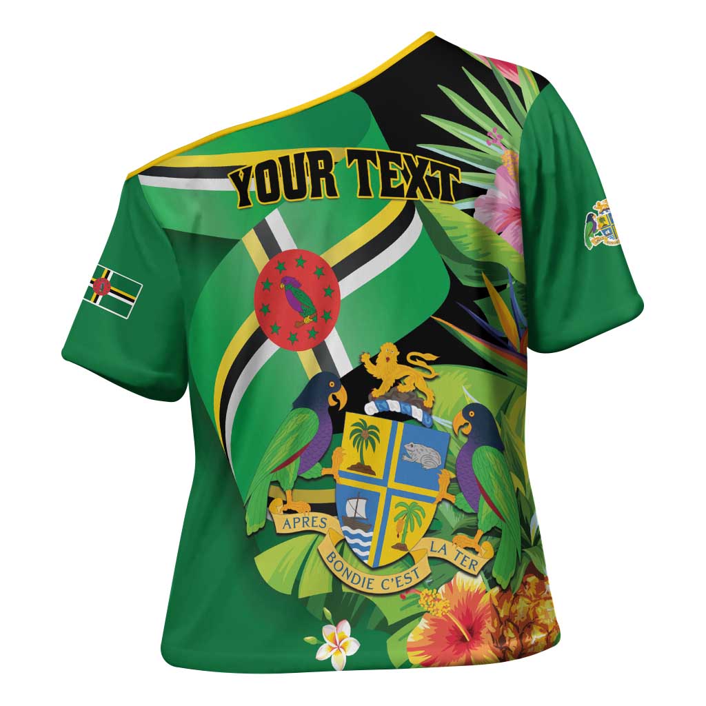 Personalized Dominica Cross Shoulder Shirt Nature Island of the Caribbean - Wonder Print Shop