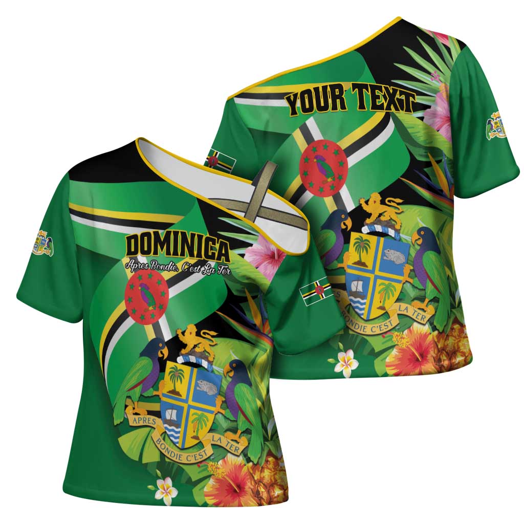 Personalized Dominica Cross Shoulder Shirt Nature Island of the Caribbean - Wonder Print Shop