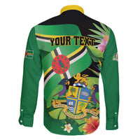 Personalized Dominica Family Matching Off The Shoulder Long Sleeve Dress and Hawaiian Shirt Nature Island of the Caribbean - Wonder Print Shop