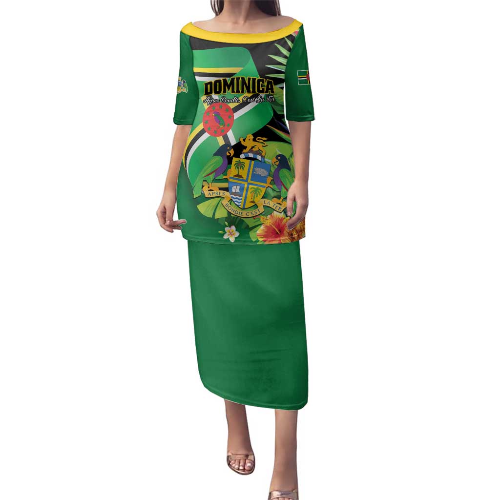 Personalized Dominica Family Matching Puletasi and Hawaiian Shirt Nature Island of the Caribbean - Wonder Print Shop