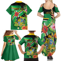 Personalized Dominica Family Matching Summer Maxi Dress and Hawaiian Shirt Nature Island of the Caribbean - Wonder Print Shop