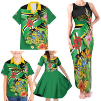 Personalized Dominica Family Matching Tank Maxi Dress and Hawaiian Shirt Nature Island of the Caribbean - Wonder Print Shop
