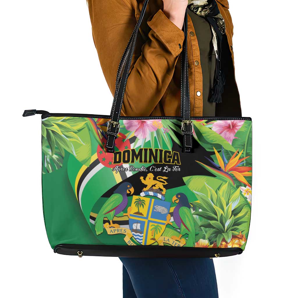 Dominica Leather Tote Bag Nature Island of the Caribbean - Wonder Print Shop