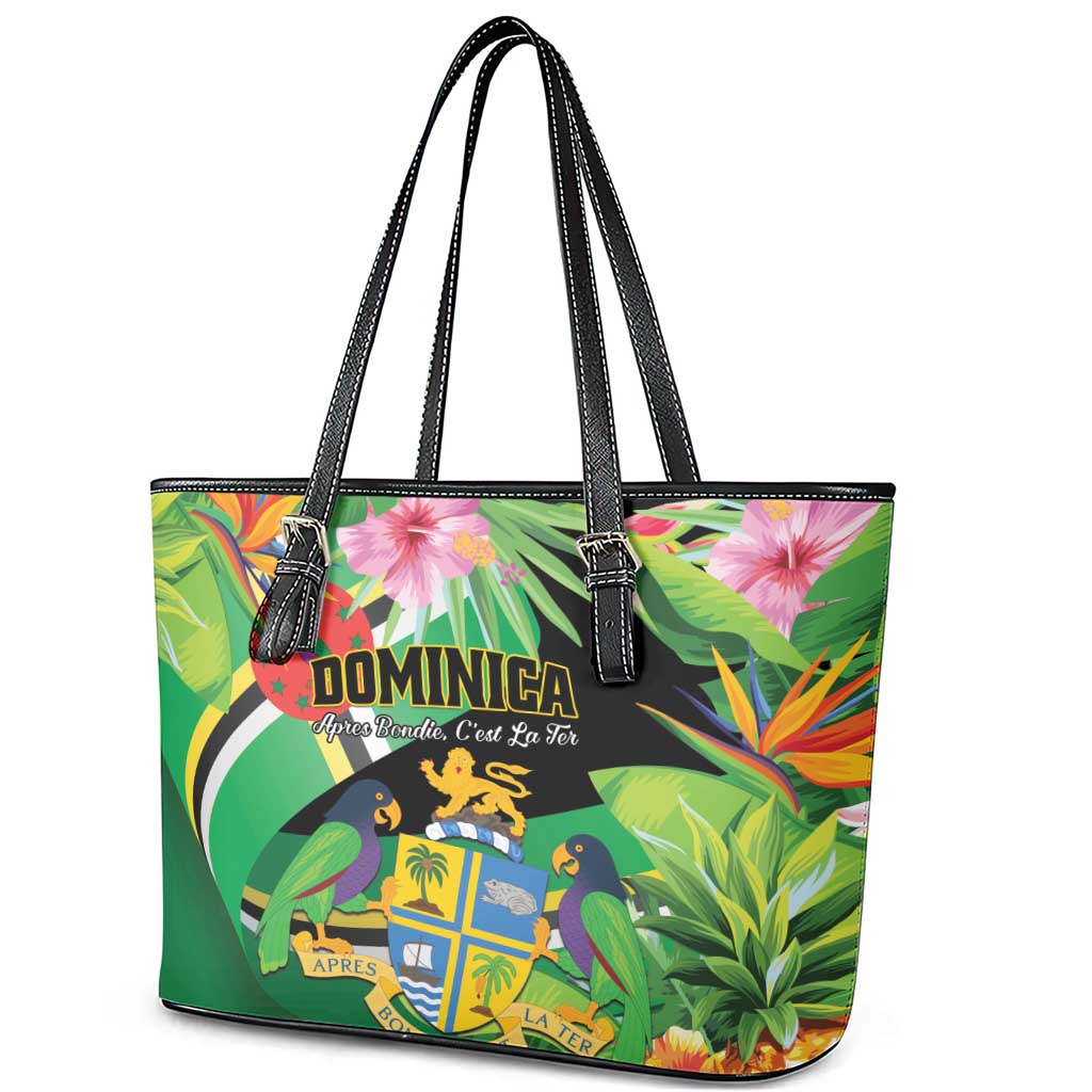Dominica Leather Tote Bag Nature Island of the Caribbean - Wonder Print Shop