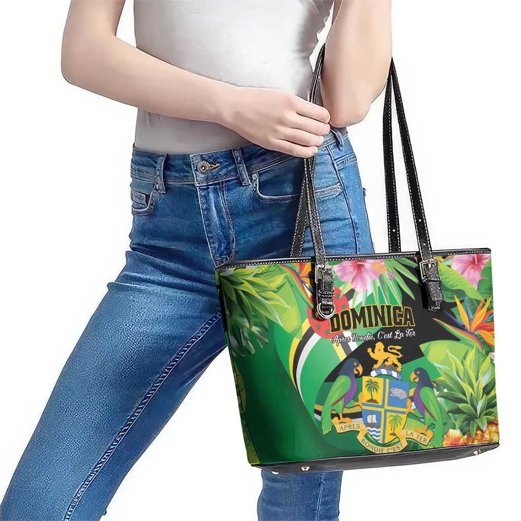 Dominica Leather Tote Bag Nature Island of the Caribbean - Wonder Print Shop