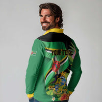 Personalized Dominica Long Sleeve Polo Shirt Nature Island of the Caribbean - Wonder Print Shop