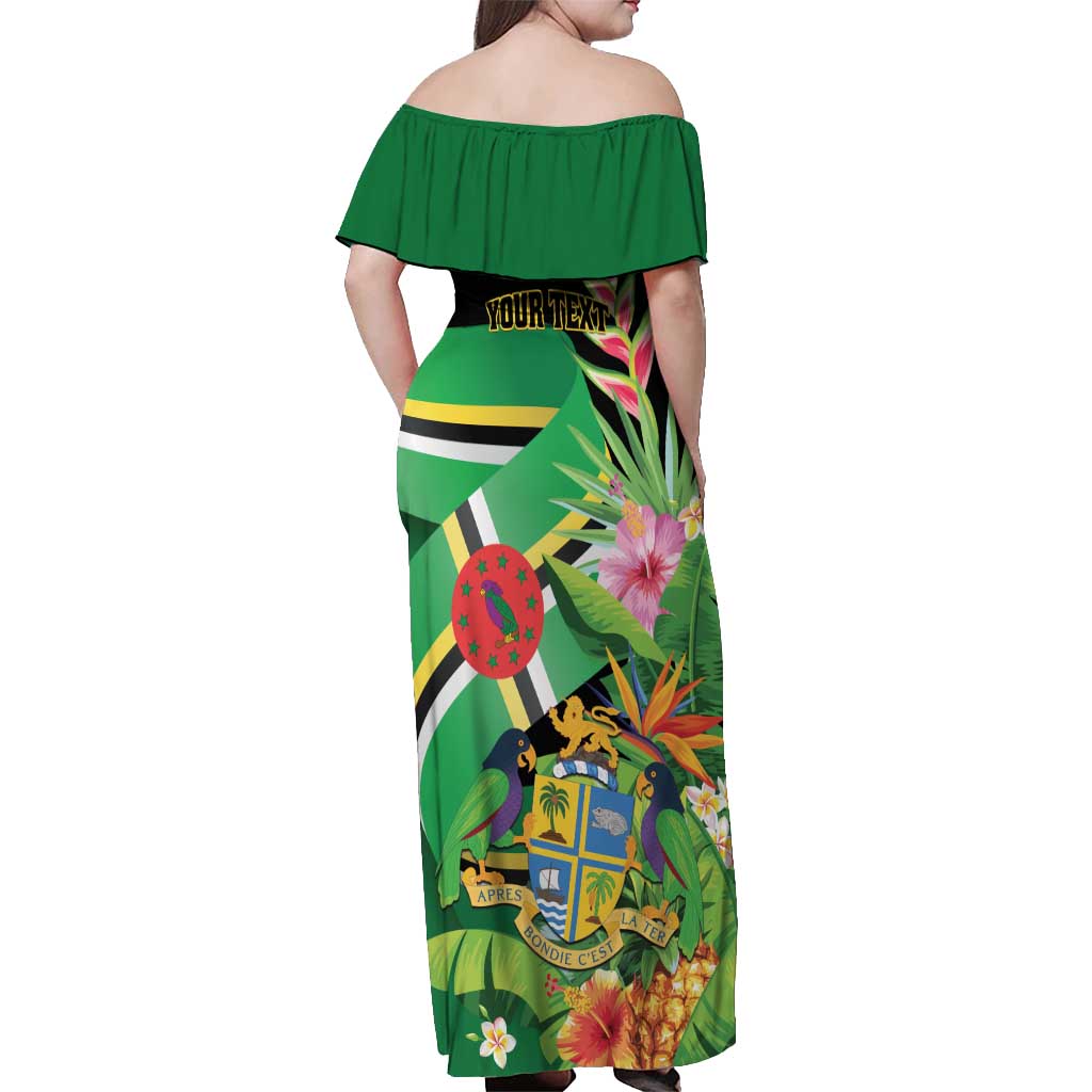 Personalized Dominica Off Shoulder Maxi Dress Nature Island of the Caribbean - Wonder Print Shop