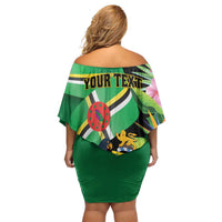 Personalized Dominica Off Shoulder Short Dress Nature Island of the Caribbean - Wonder Print Shop