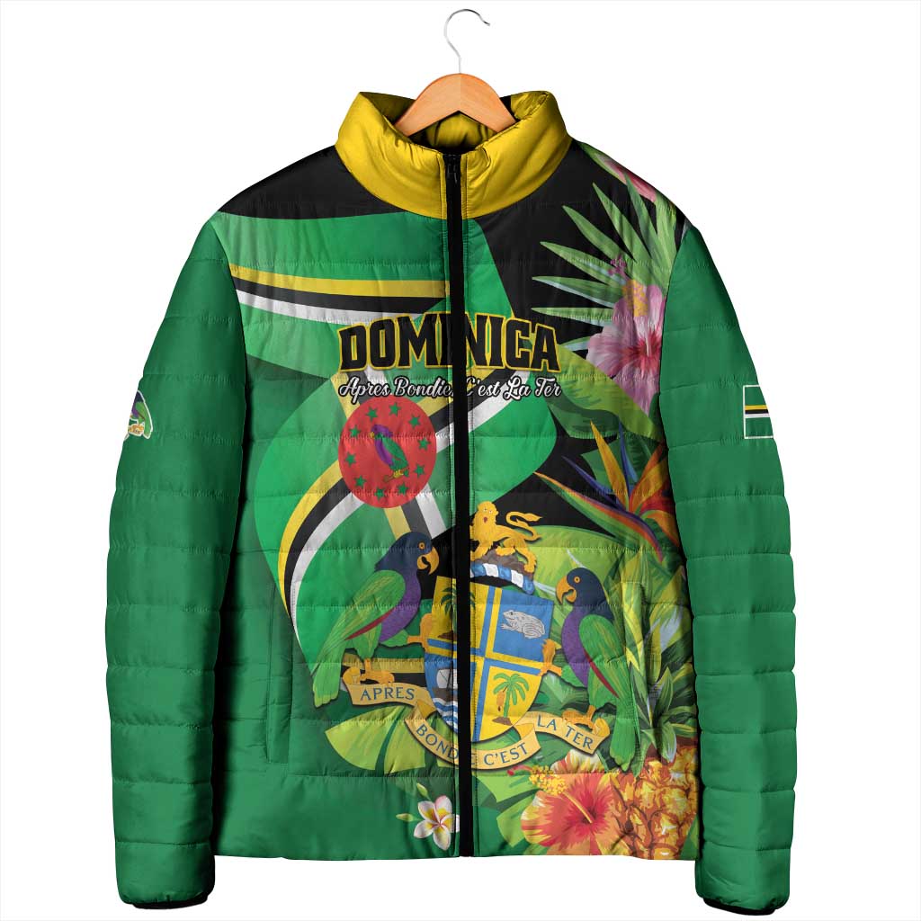 Personalized Dominica Padded Jacket Nature Island of the Caribbean - Wonder Print Shop