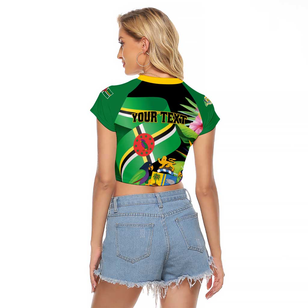 Personalized Dominica Raglan Cropped T Shirt Nature Island of the Caribbean - Wonder Print Shop