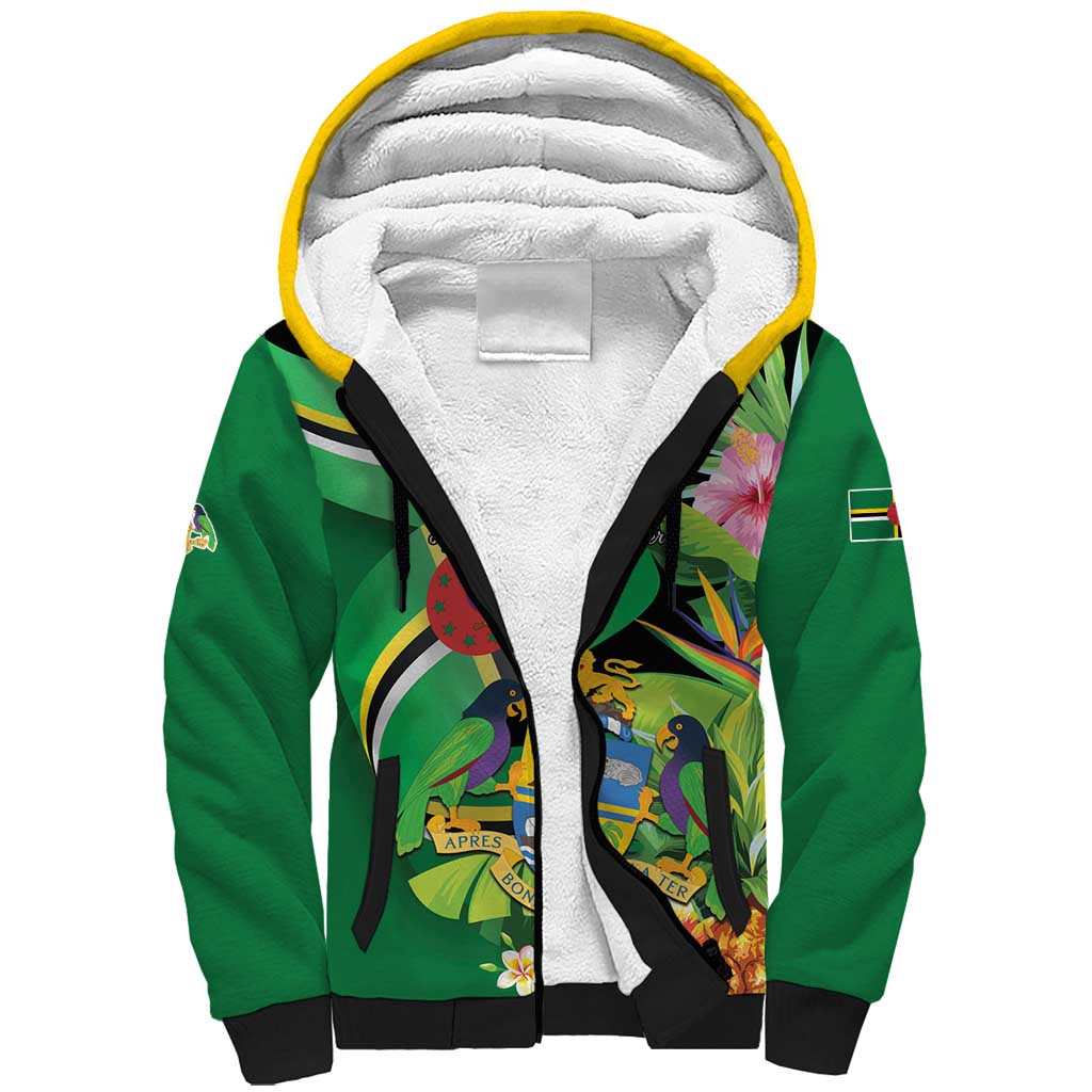 Personalized Dominica Sherpa Hoodie Nature Island of the Caribbean - Wonder Print Shop