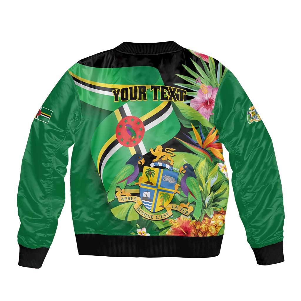 Personalized Dominica Sleeve Zip Bomber Jacket Nature Island of the Caribbean - Wonder Print Shop
