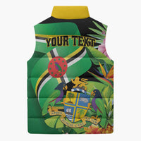 Personalized Dominica Sleeveless Puffer Jacket Nature Island of the Caribbean - Wonder Print Shop