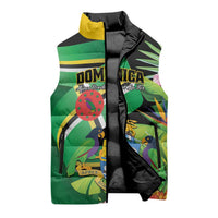 Personalized Dominica Sleeveless Puffer Jacket Nature Island of the Caribbean - Wonder Print Shop