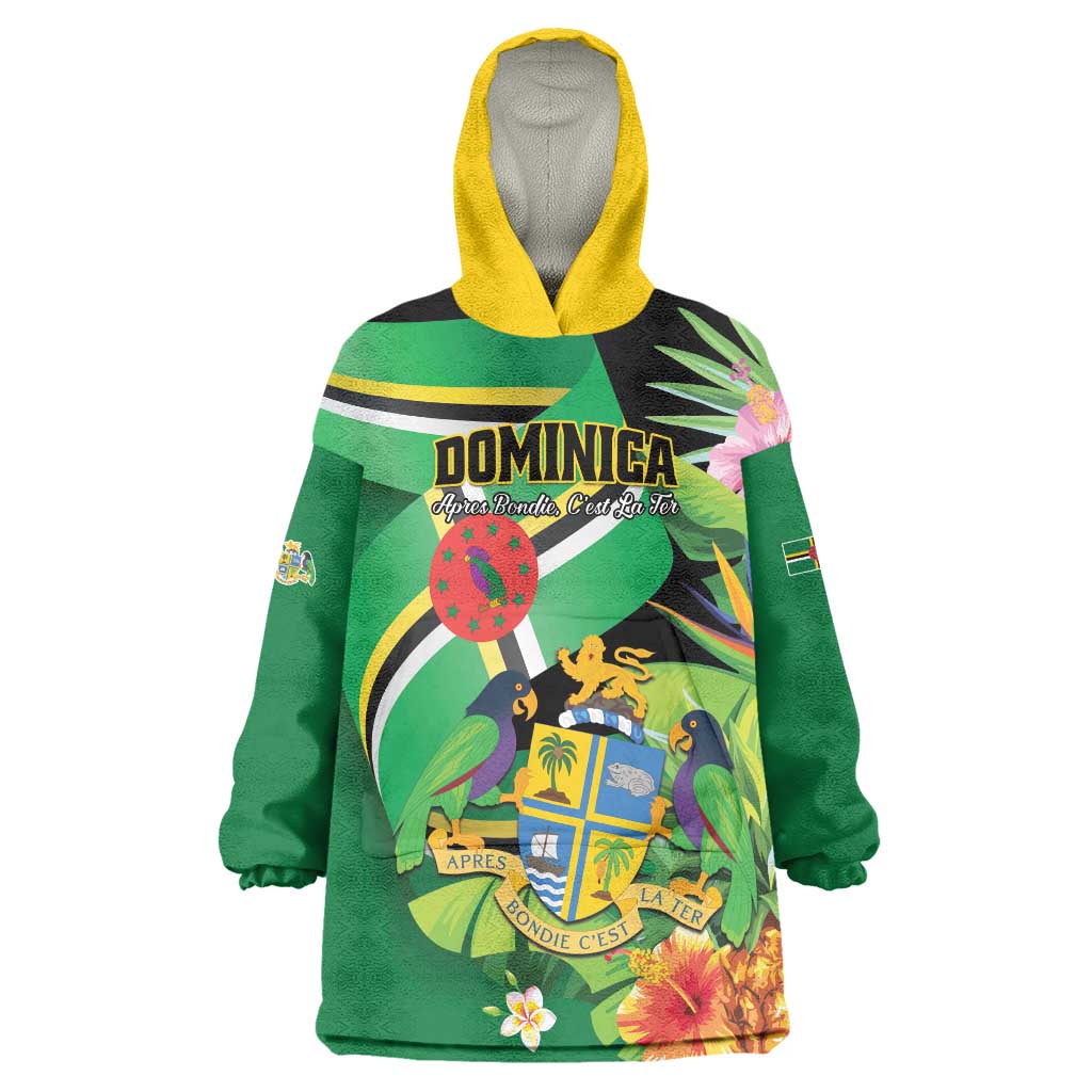 Personalized Dominica Wearable Blanket Hoodie Nature Island of the Caribbean - Wonder Print Shop