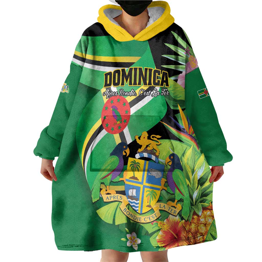Personalized Dominica Wearable Blanket Hoodie Nature Island of the Caribbean - Wonder Print Shop