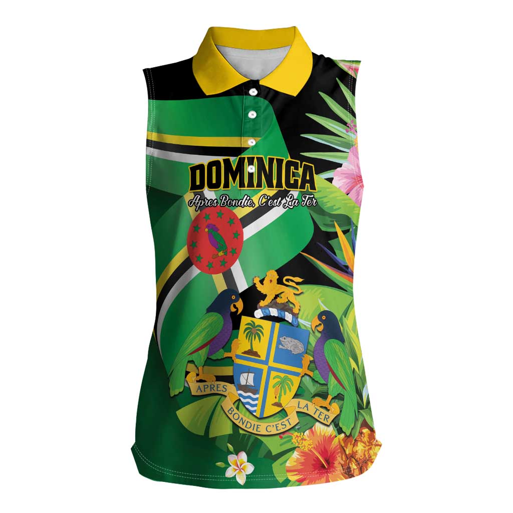Personalized Dominica Women Sleeveless Polo Shirt Nature Island of the Caribbean - Wonder Print Shop