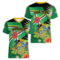 Personalized Dominica Women V-Neck T-Shirt Nature Island of the Caribbean - Wonder Print Shop