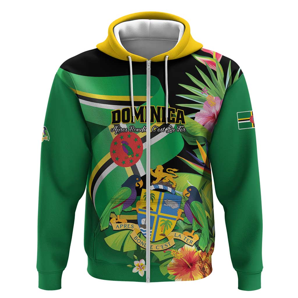Personalized Dominica Zip Hoodie Nature Island of the Caribbean - Wonder Print Shop