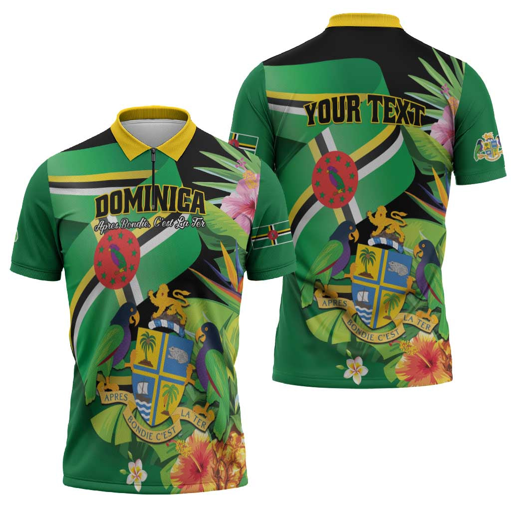 Personalized Dominica Zipper Polo Shirt Nature Island of the Caribbean - Wonder Print Shop