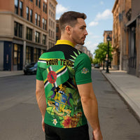 Personalized Dominica Zipper Polo Shirt Nature Island of the Caribbean - Wonder Print Shop