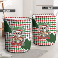 Funny Santa Claus Says Six Seven Laundry Basket Christmas Houndstooth Pattern - Wonder Print Shop